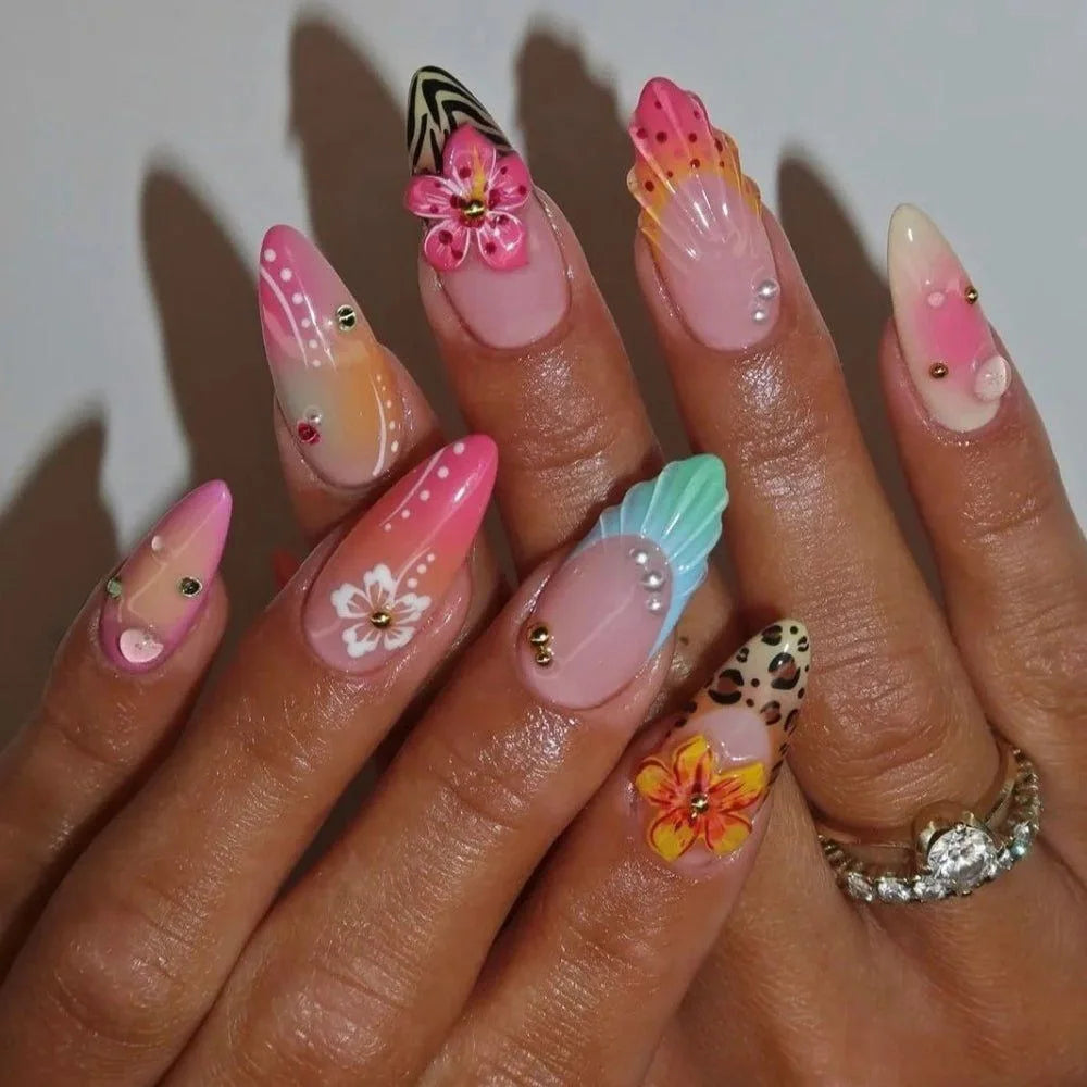 Summer Full-Cover Press-On Nails