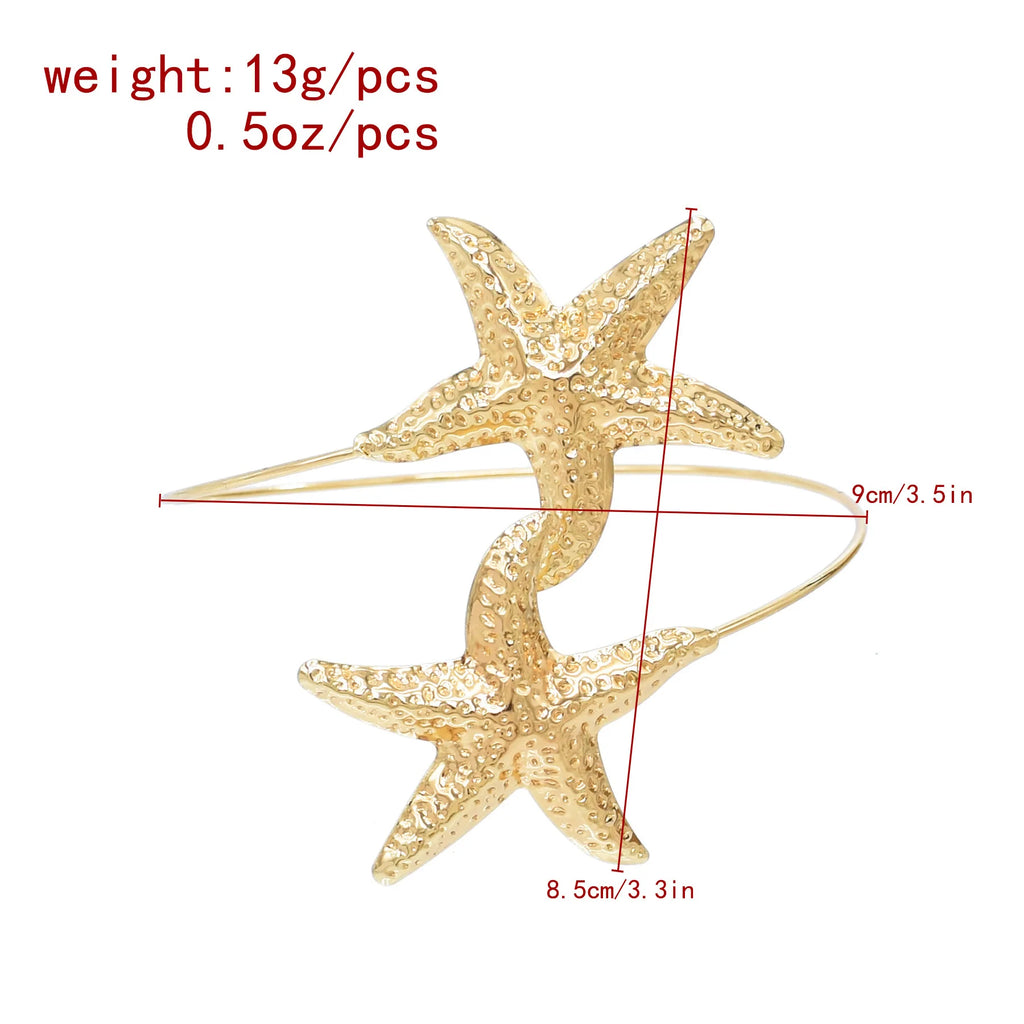 Golden Ocean Starfish Cuff Bracelet