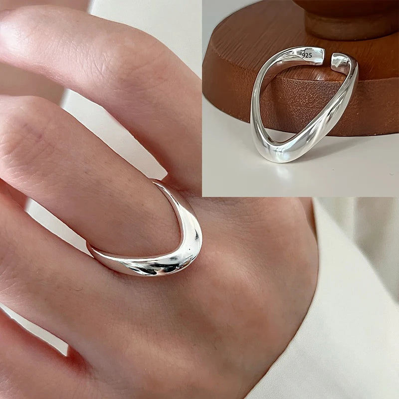 Korean Style Silver Heart Stackable Ring