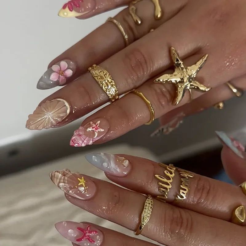 Summer Full-Cover Press-On Nails