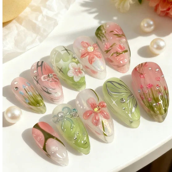 Summer Full-Cover Press-On Nails