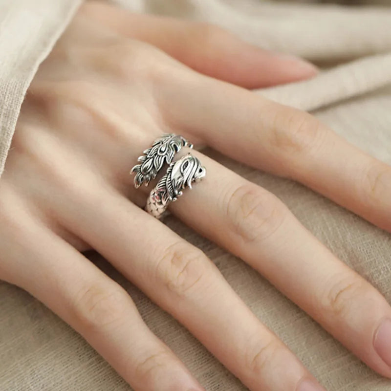 Punk Hollow Line Sterling Silver Ringtable  Jewelry