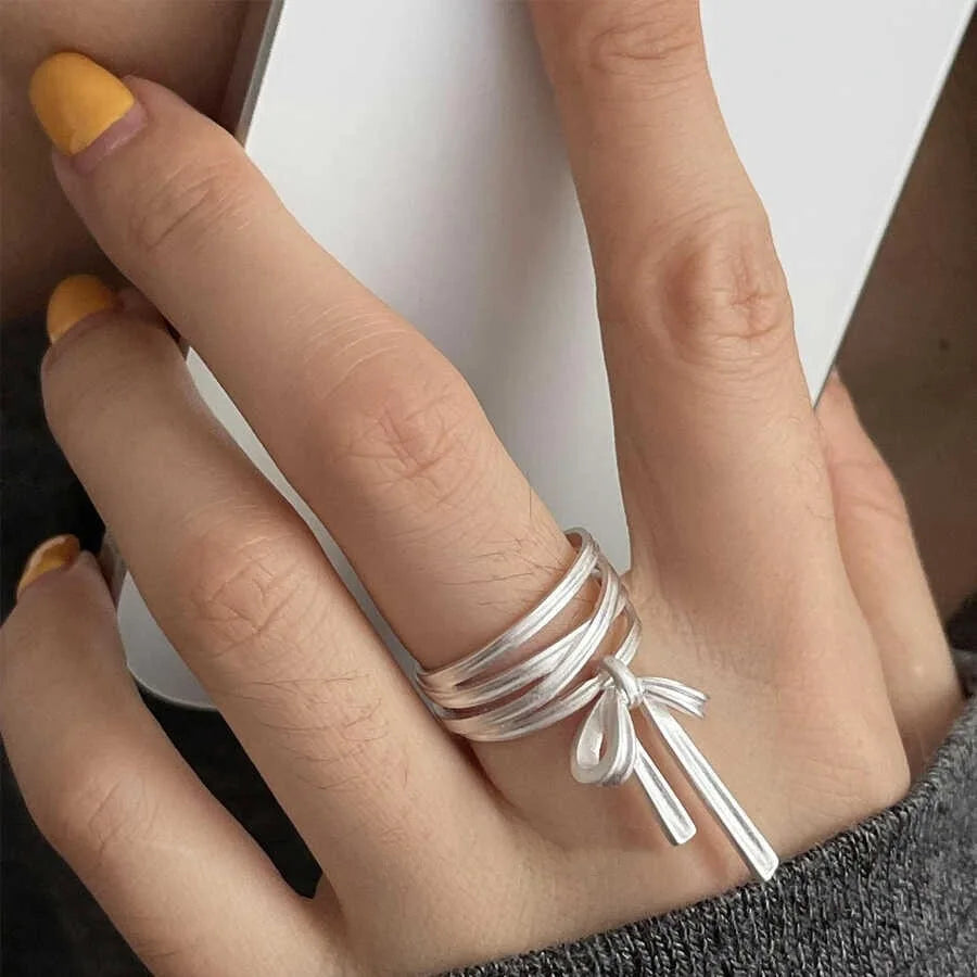 Punk Hollow Line Sterling Silver Ringtable  Jewelry