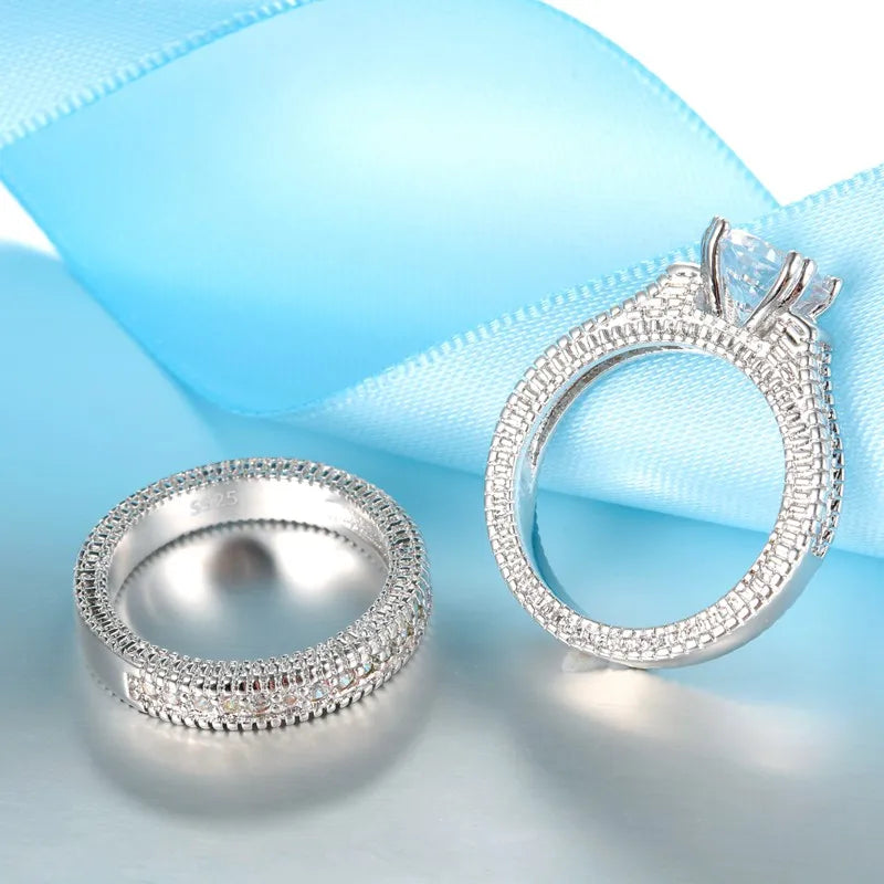 Eternity Cubic Zirconia Promise Ring Set