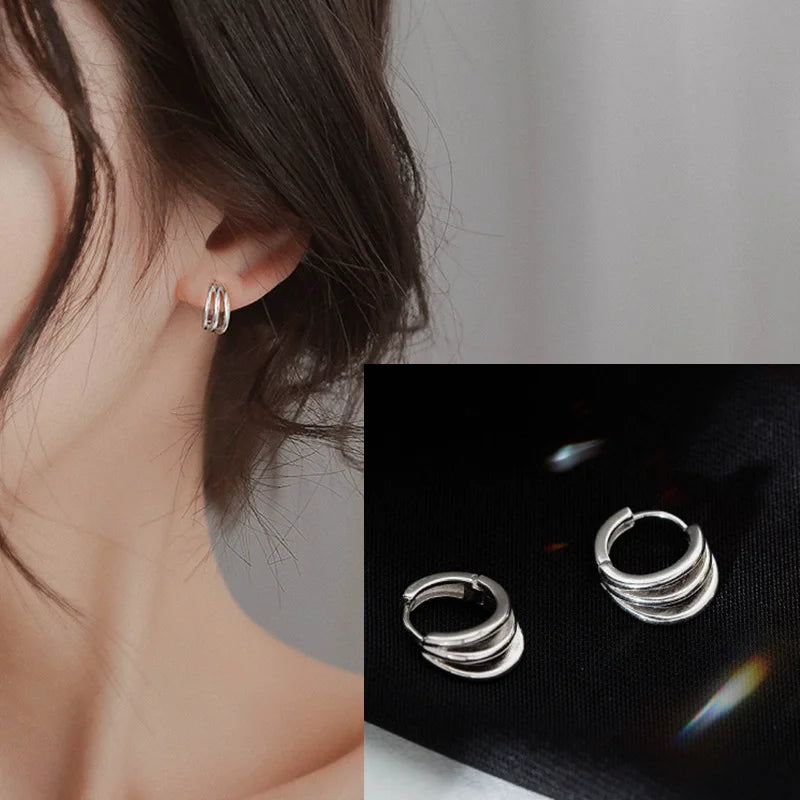 Minimalist Silver Star Tassel Chain Earrings