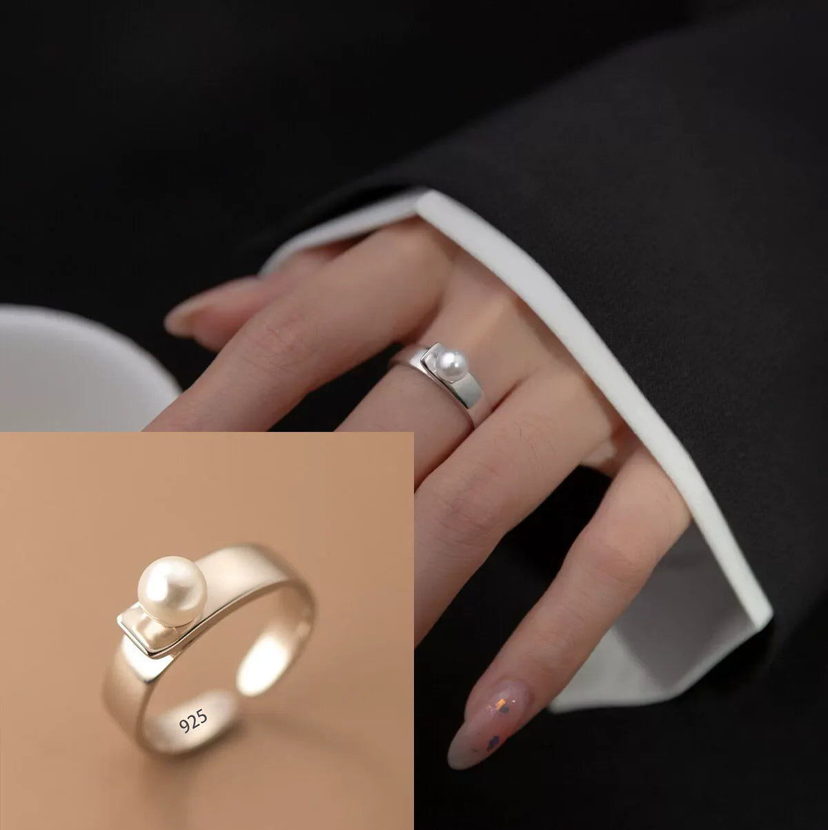 Korean Style Silver Heart Stackable Ring