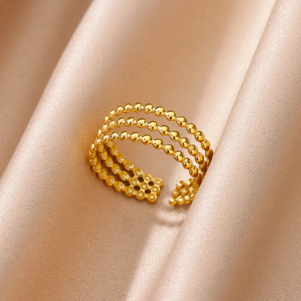 Chunky Geometric Stainless Steel Ring