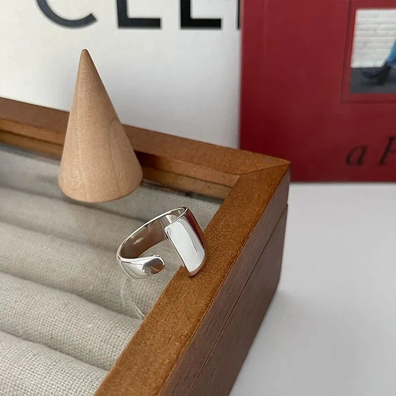 Punk Hollow Line Sterling Silver Ringtable  Jewelry