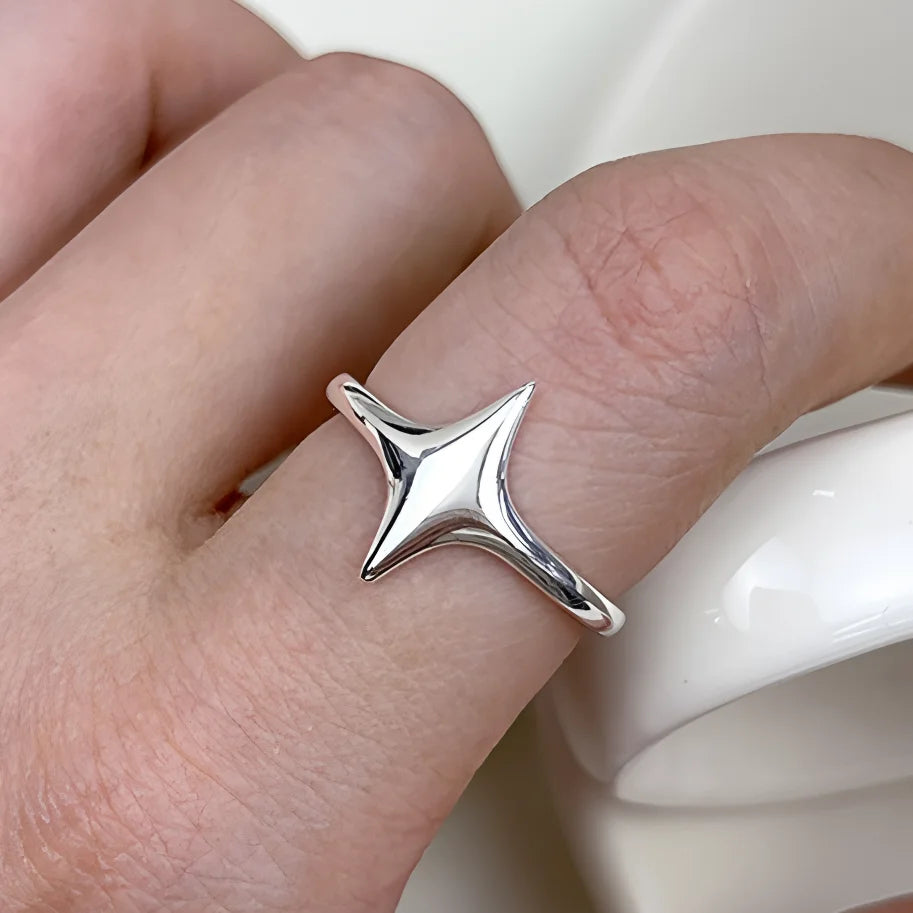 Korean Style Silver Heart Stackable Ring