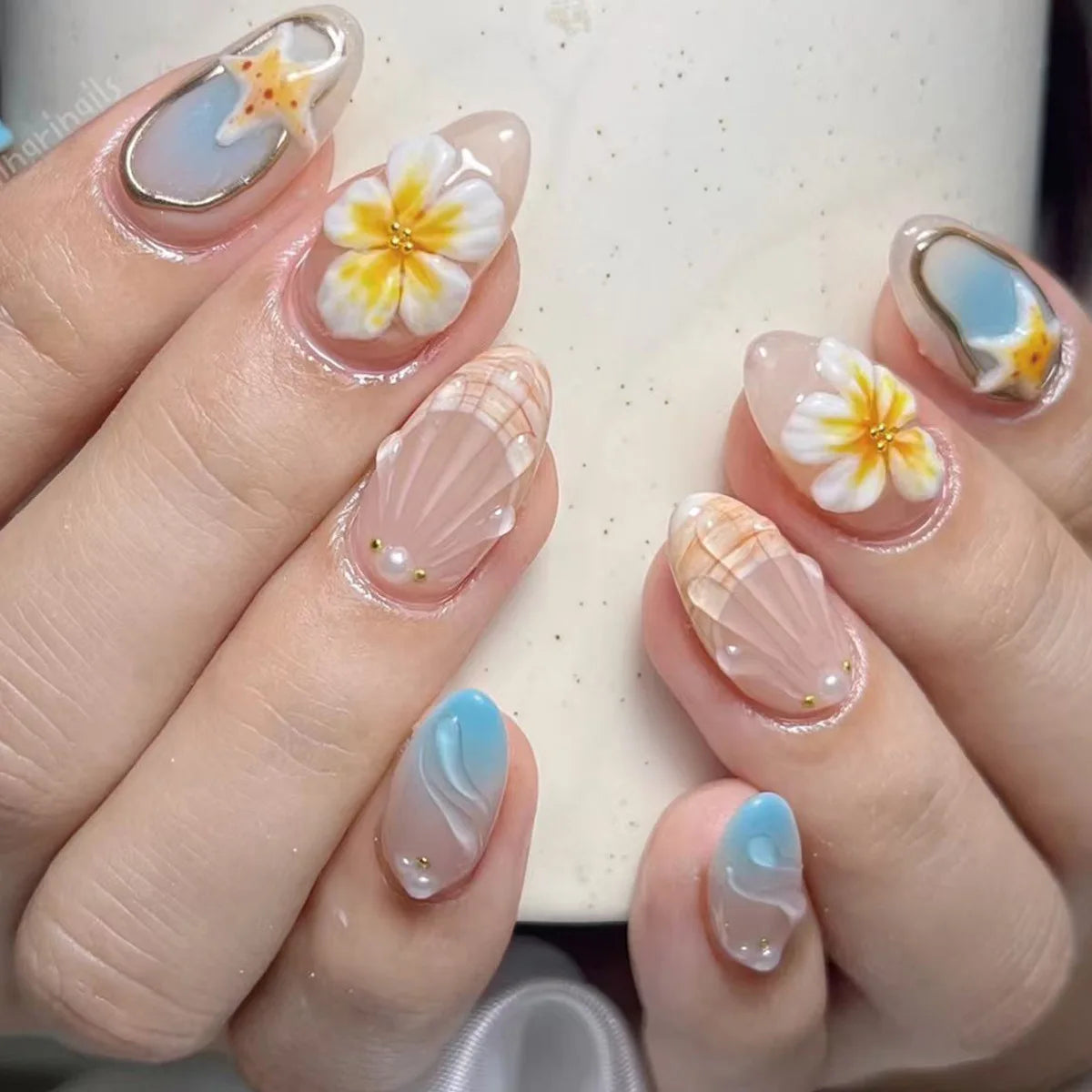 Summer Full-Cover Press-On Nails