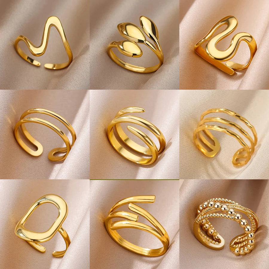 Aesthetic Gold Multi-Row Band