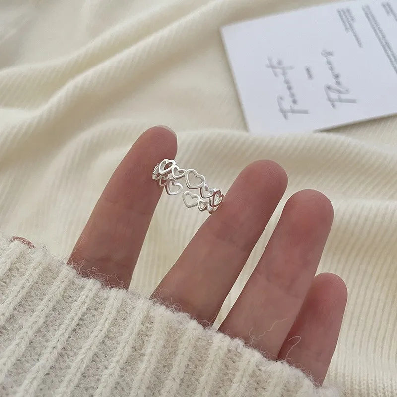 Punk Hollow Line Sterling Silver Ringtable  Jewelry
