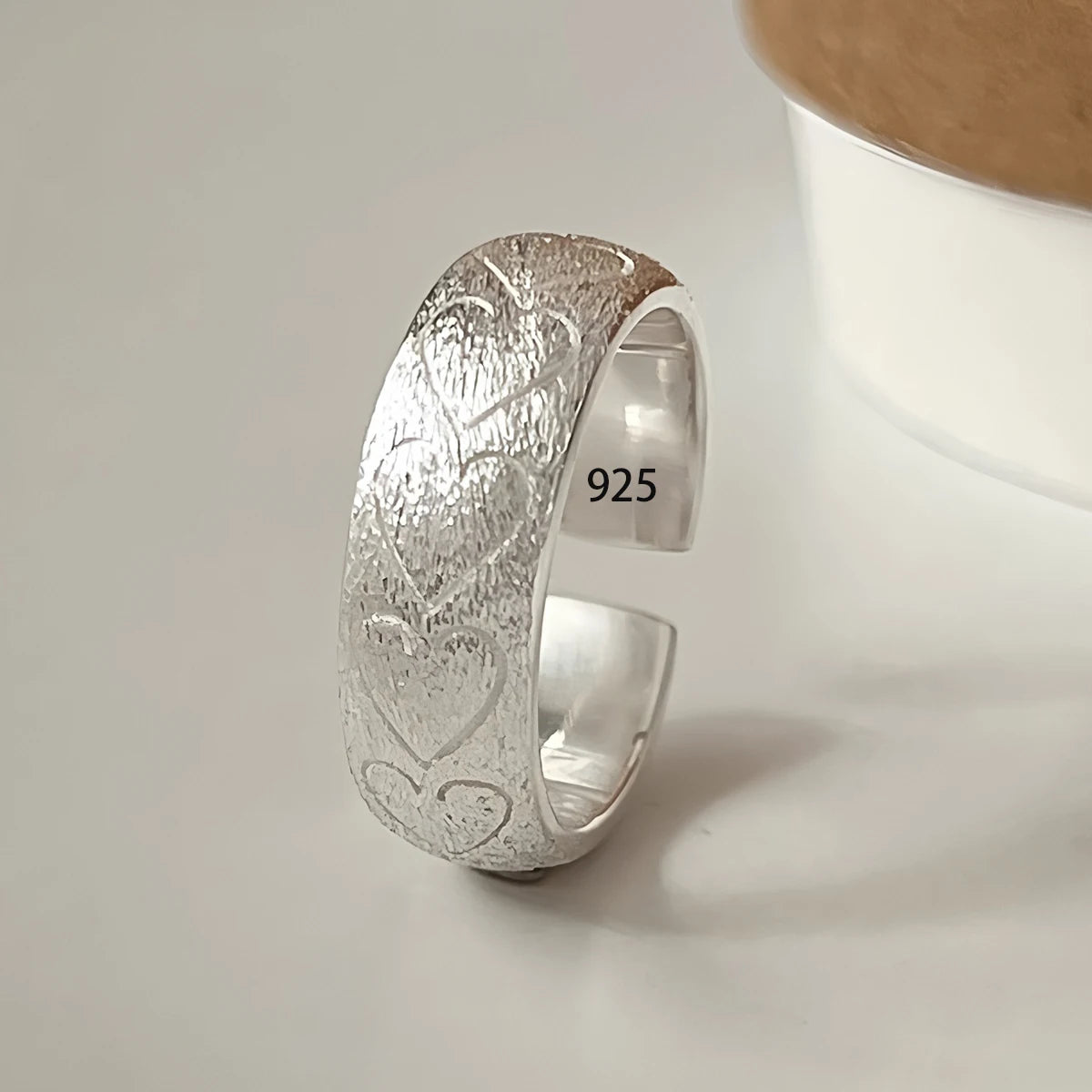 Korean Style Silver Heart Stackable Ring