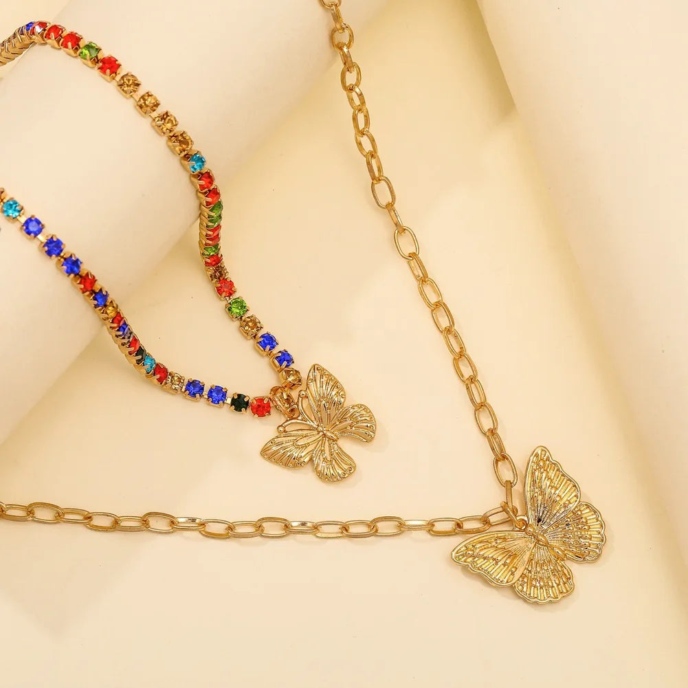 Vintage Gold Butterfly Snake Chain Choker