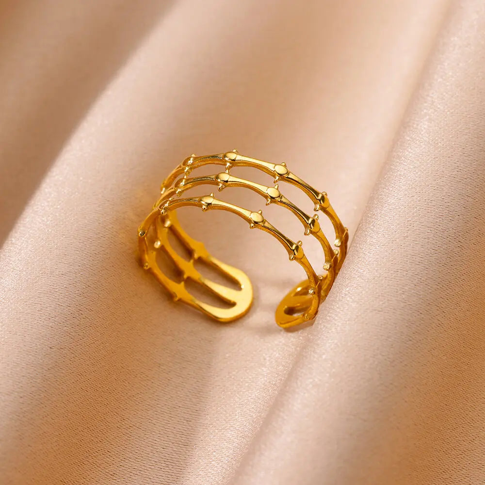 Chunky Geometric Stainless Steel Ring