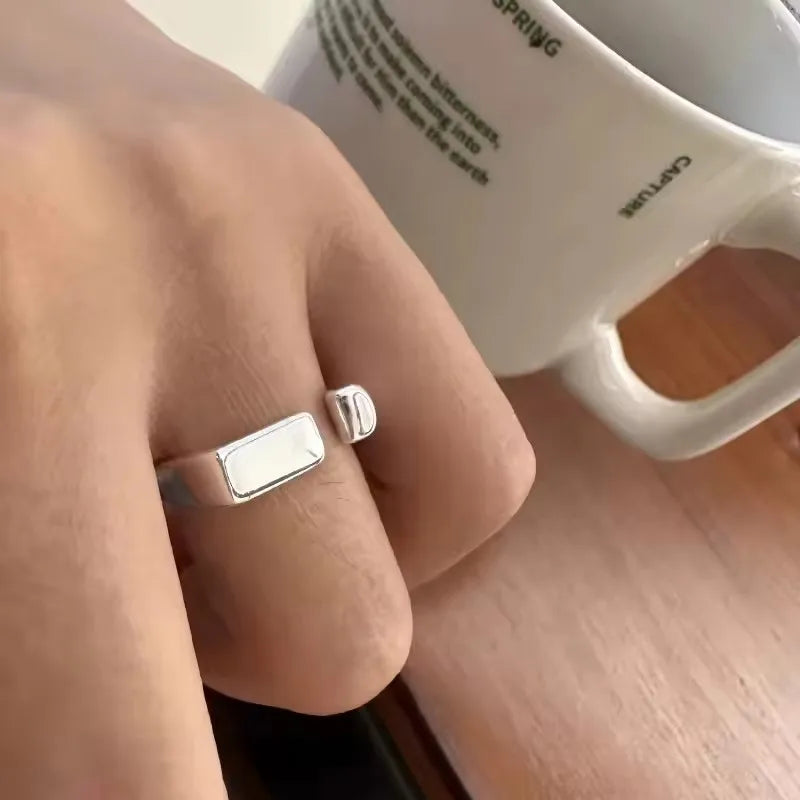 Punk Hollow Line Sterling Silver Ringtable  Jewelry
