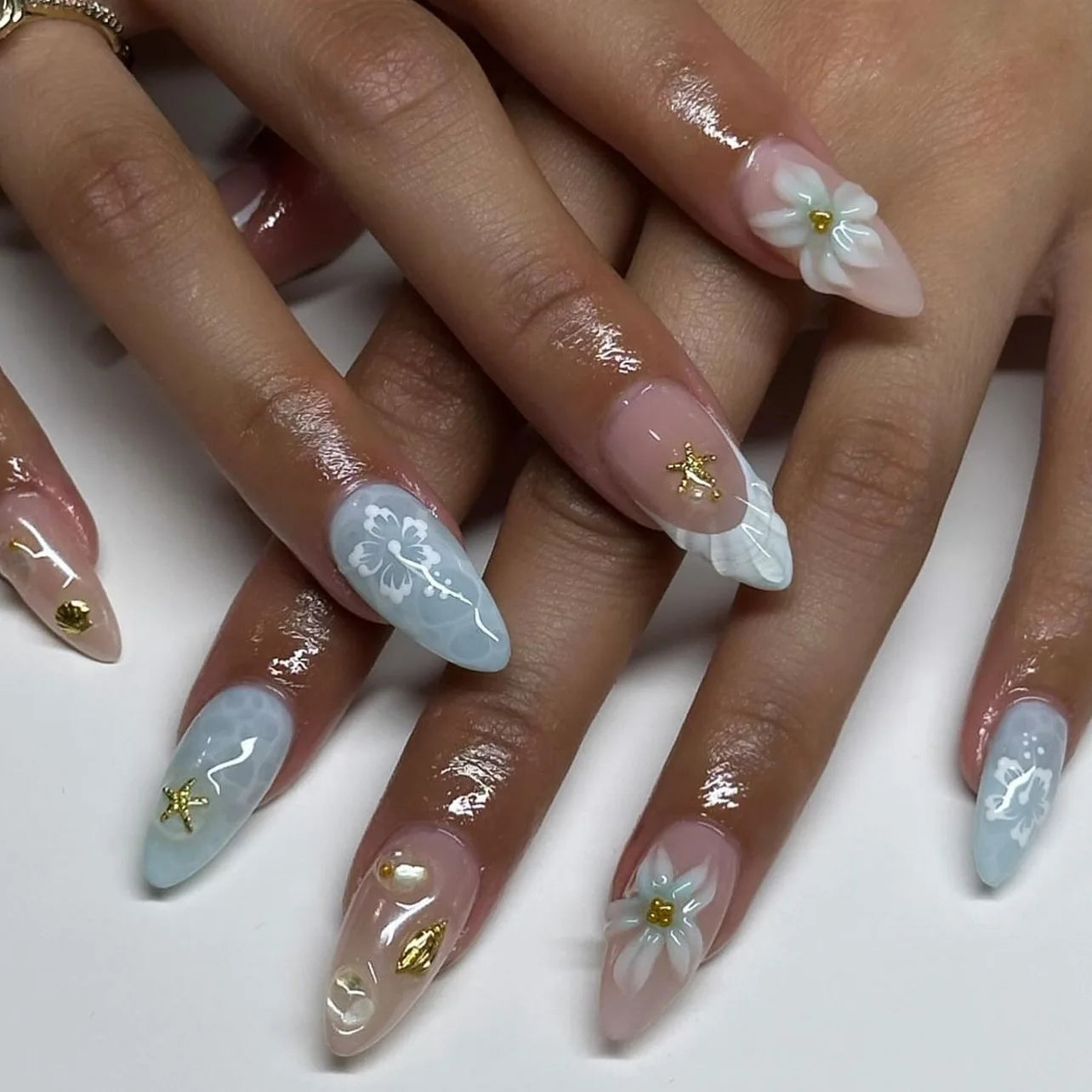 Summer Full-Cover Press-On Nails