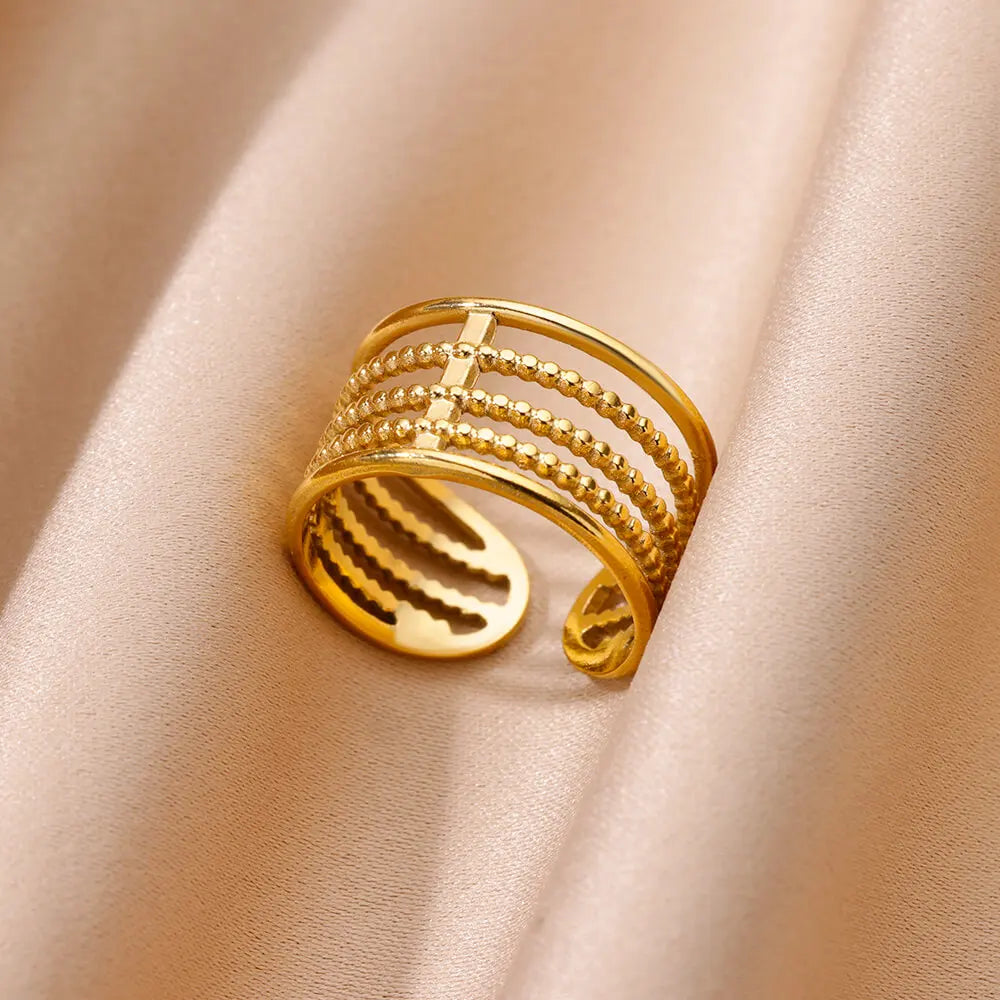 Chunky Geometric Stainless Steel Ring