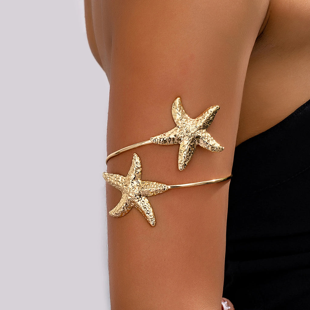 Golden Ocean Starfish Cuff Bracelet