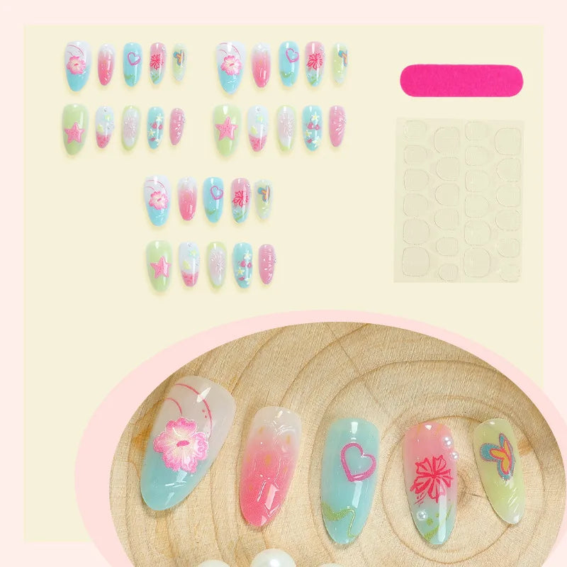 Summer Full-Cover Press-On Nails