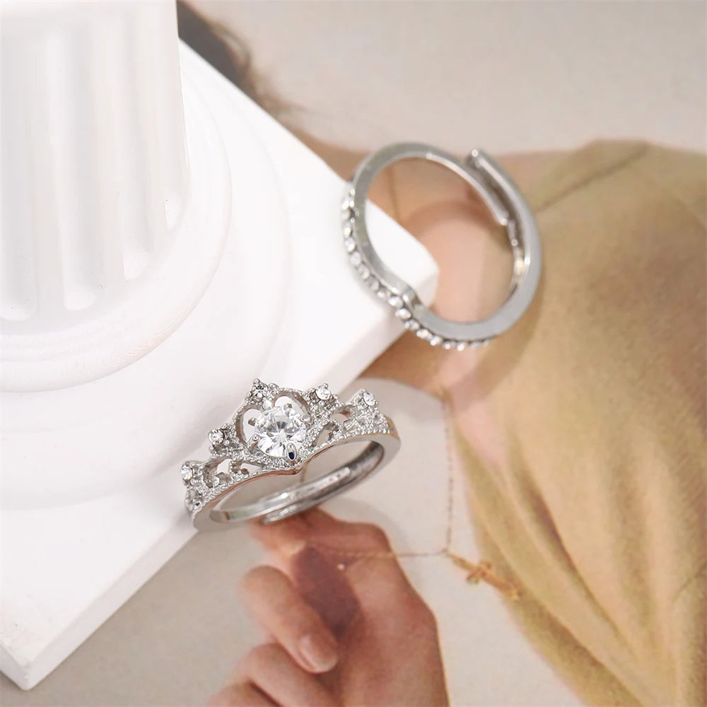 Fairy Sparkling Crown Ring Set