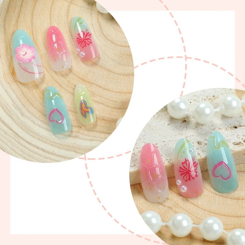 Summer Full-Cover Press-On Nails