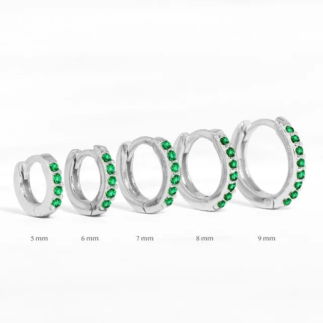 Small Gold Hoop Earrings with Crystals