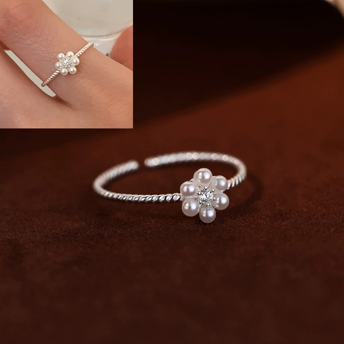 Korean Style Silver Heart Stackable Ring