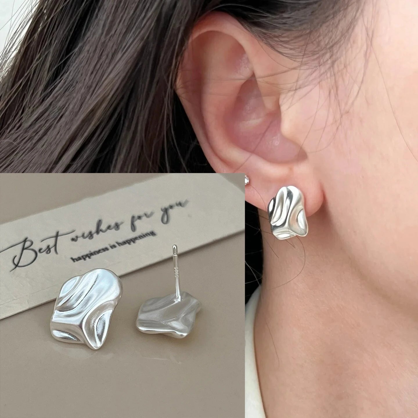 Minimalist Silver Star Tassel Chain Earrings