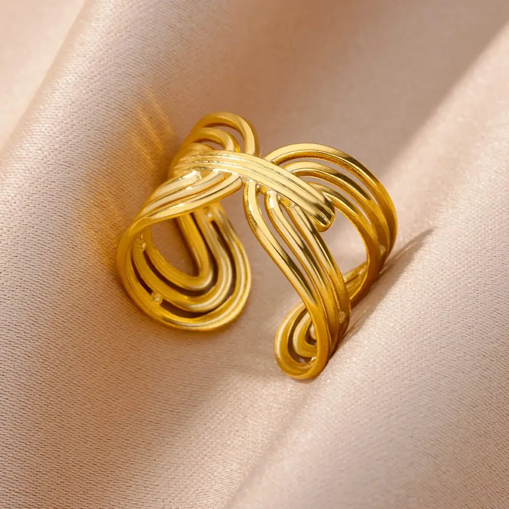 Chunky Geometric Stainless Steel Ring