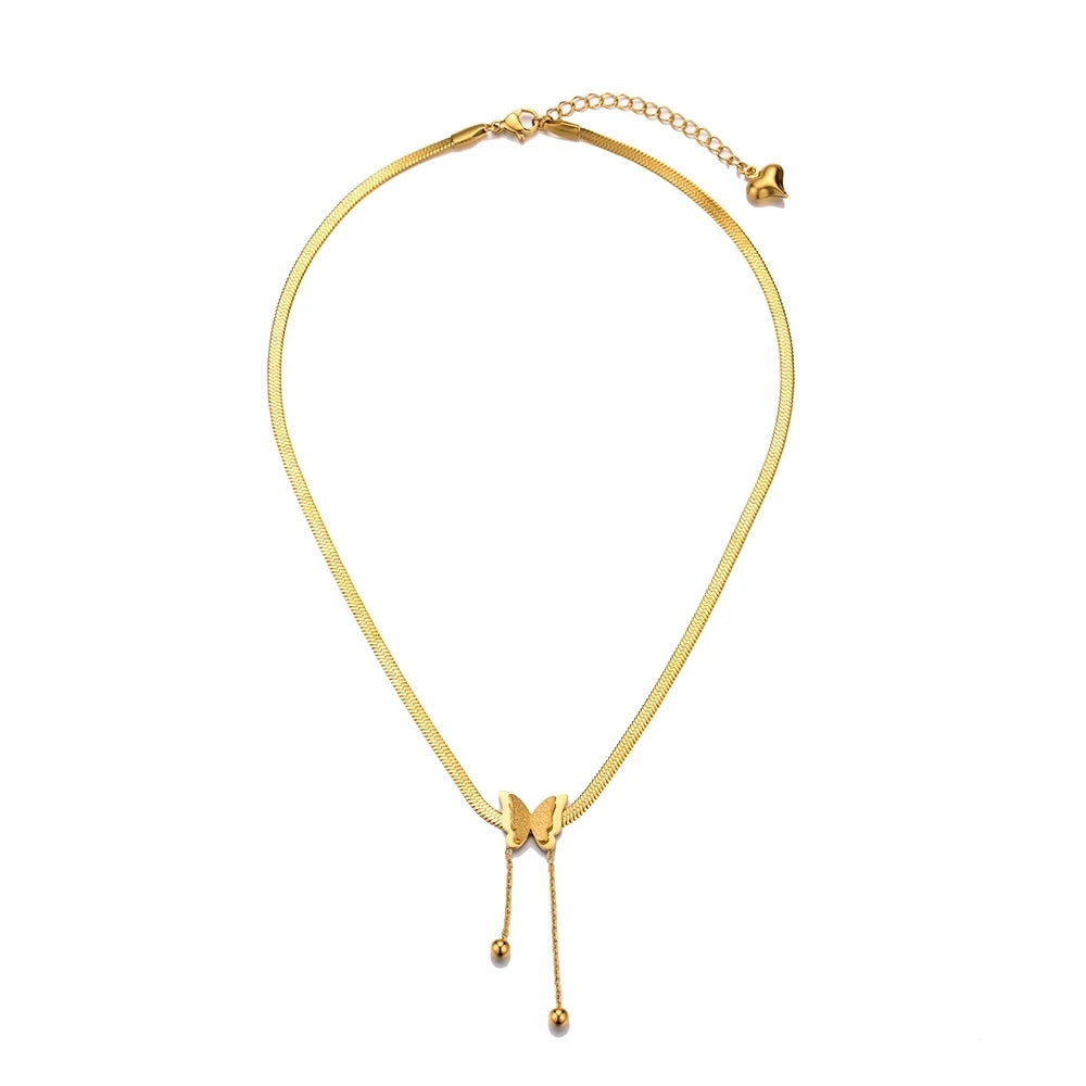 Vintage Gold Butterfly Snake Chain Choker