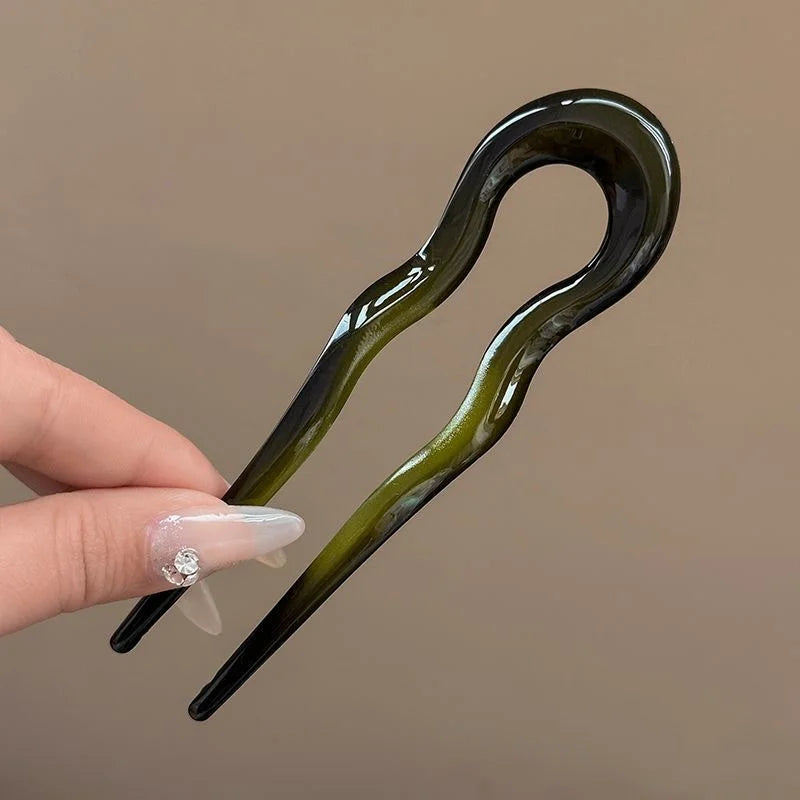 Elegant Tortoiseshell U-Shaped Hair Fork