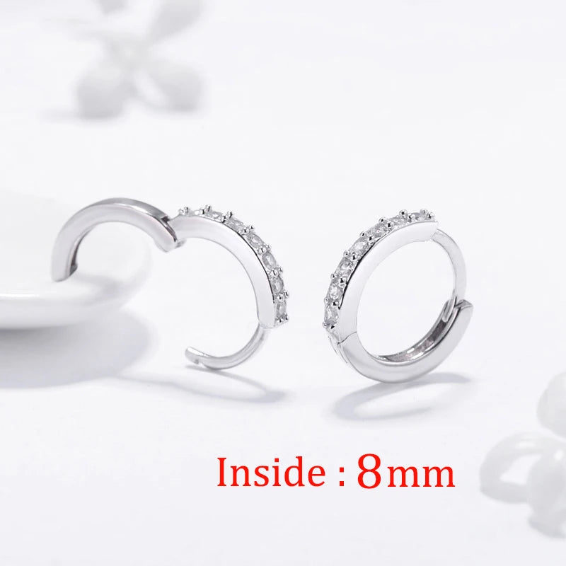Small Gold Hoop Earrings with Crystals