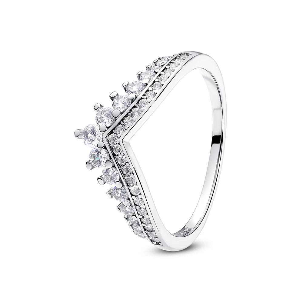 Luxury 925 Sterling Silver Crown Ring