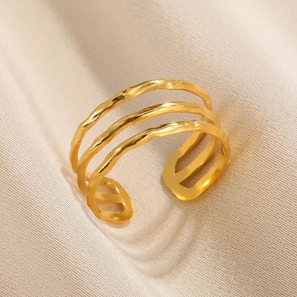 Aesthetic Gold Multi-Row Band