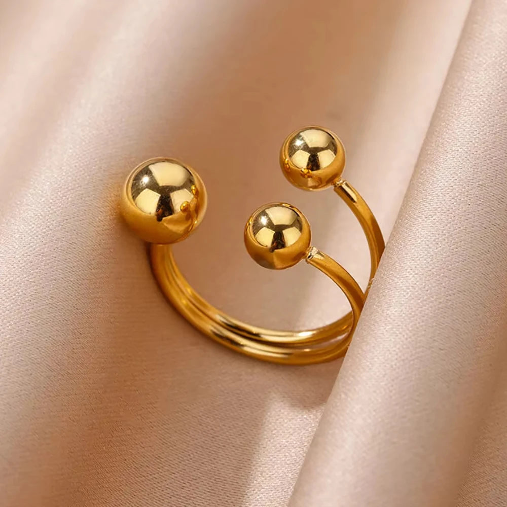 Aesthetic Gold Multi-Row Band