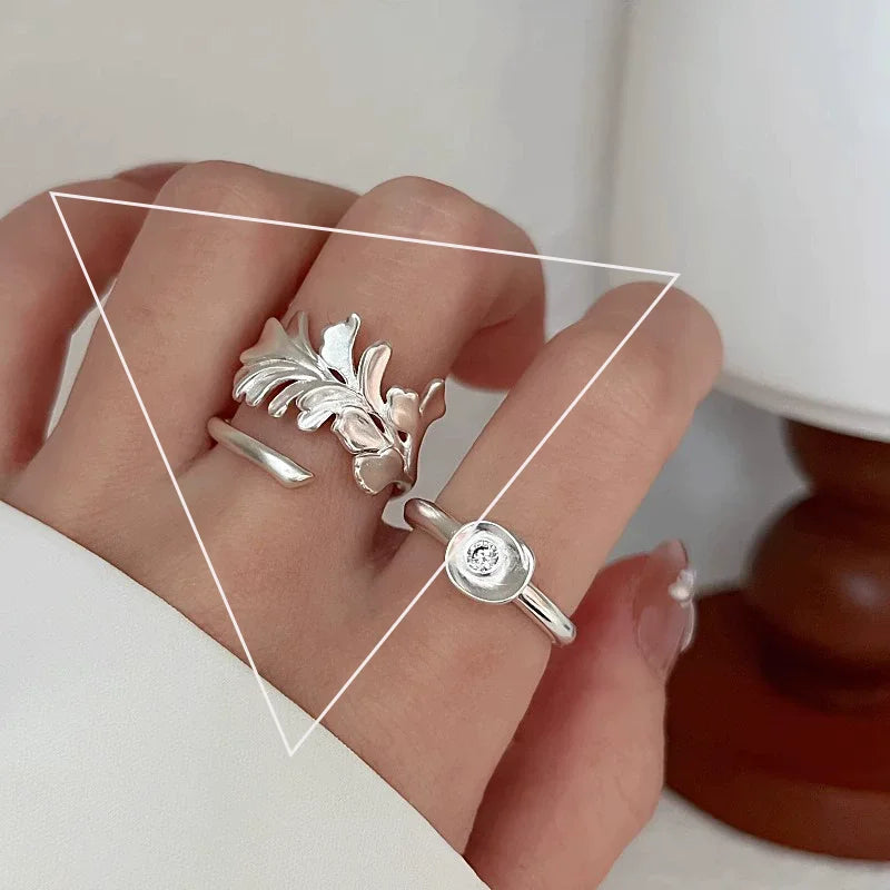 Korean Style Silver Heart Stackable Ring