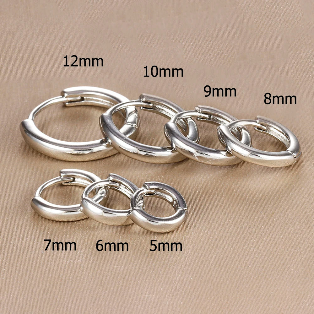 Small Gold Hoop Earrings with Crystals