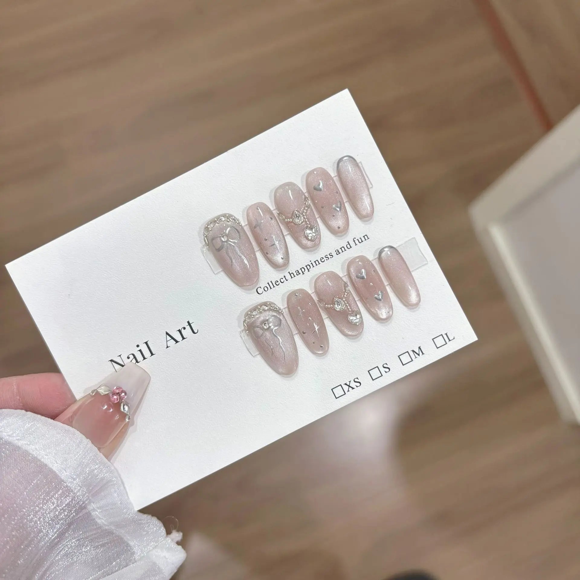 Light Blue Bow Press-On Nails