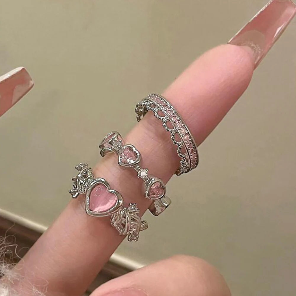 Fairy Sparkling Crown Ring Set