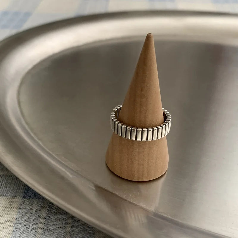 Punk Hollow Line Sterling Silver Ringtable  Jewelry