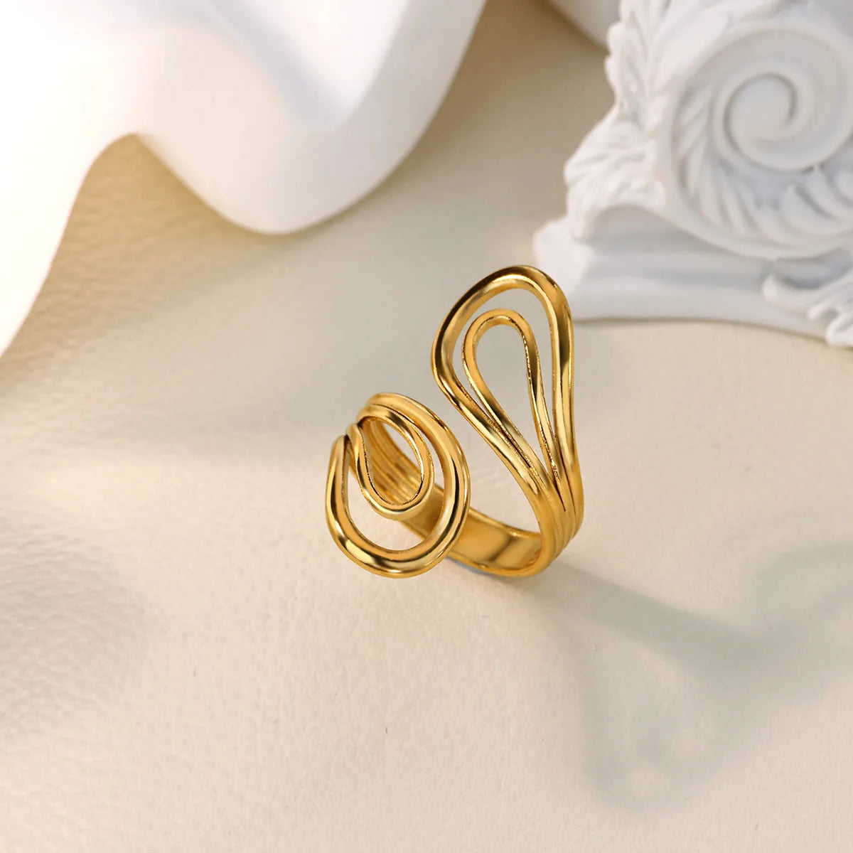Chunky Geometric Stainless Steel Ring