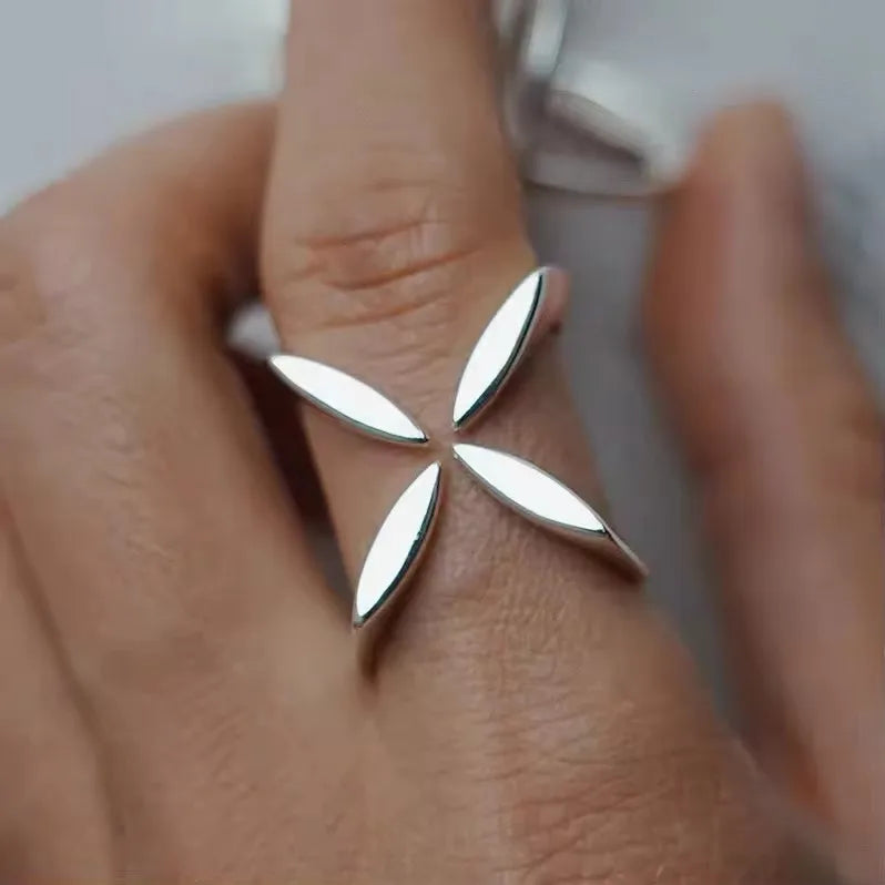 Punk Hollow Line Sterling Silver Ringtable  Jewelry