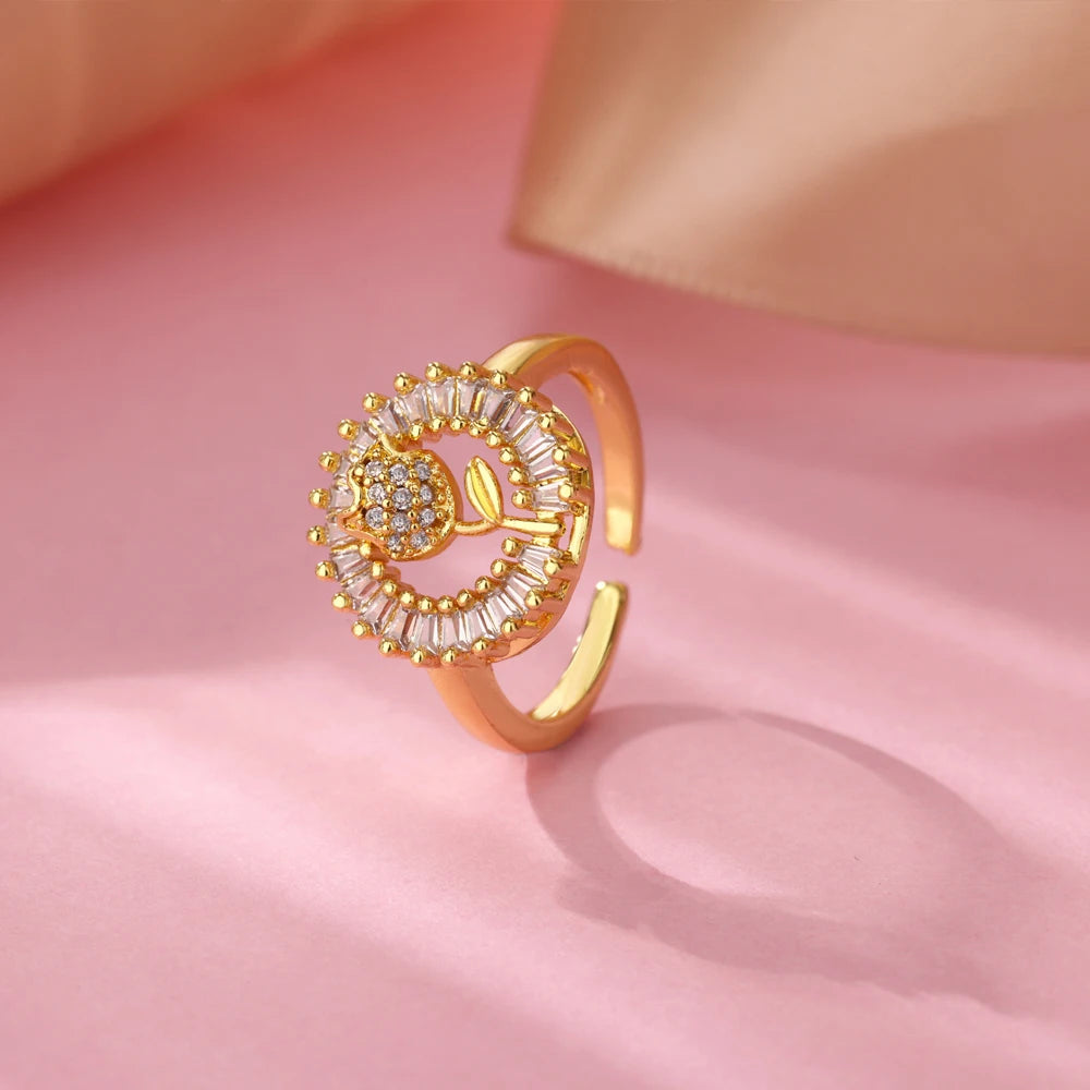 Luxury Zircon Evil Eye Adjustable Ring