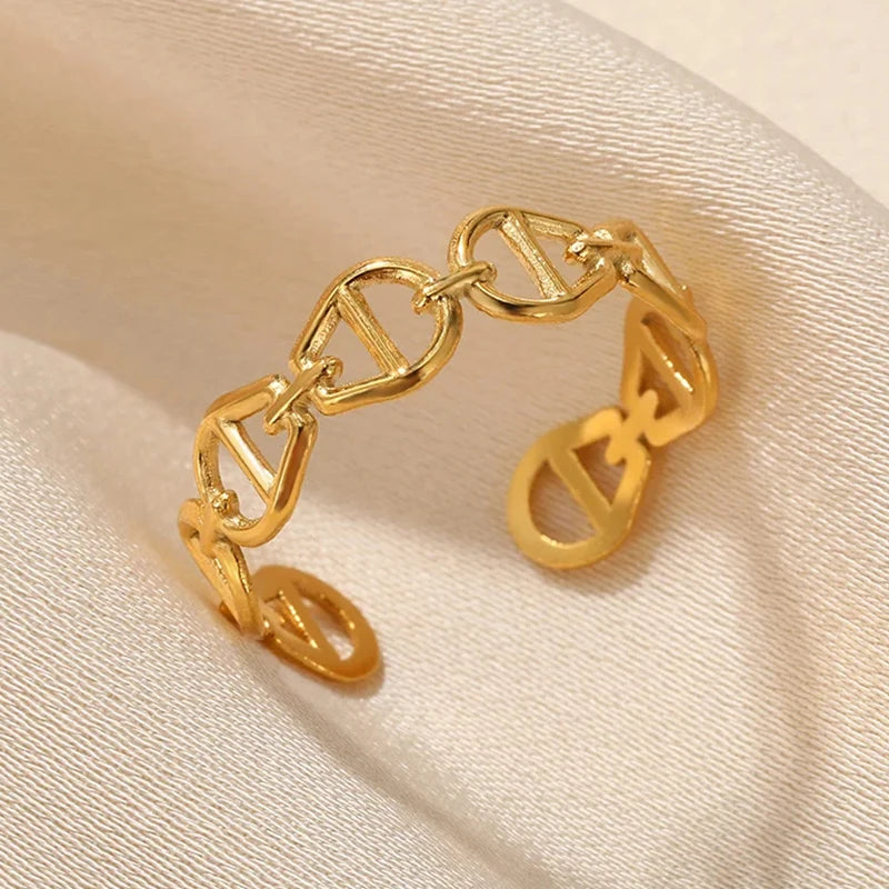 Aesthetic Gold Multi-Row Band
