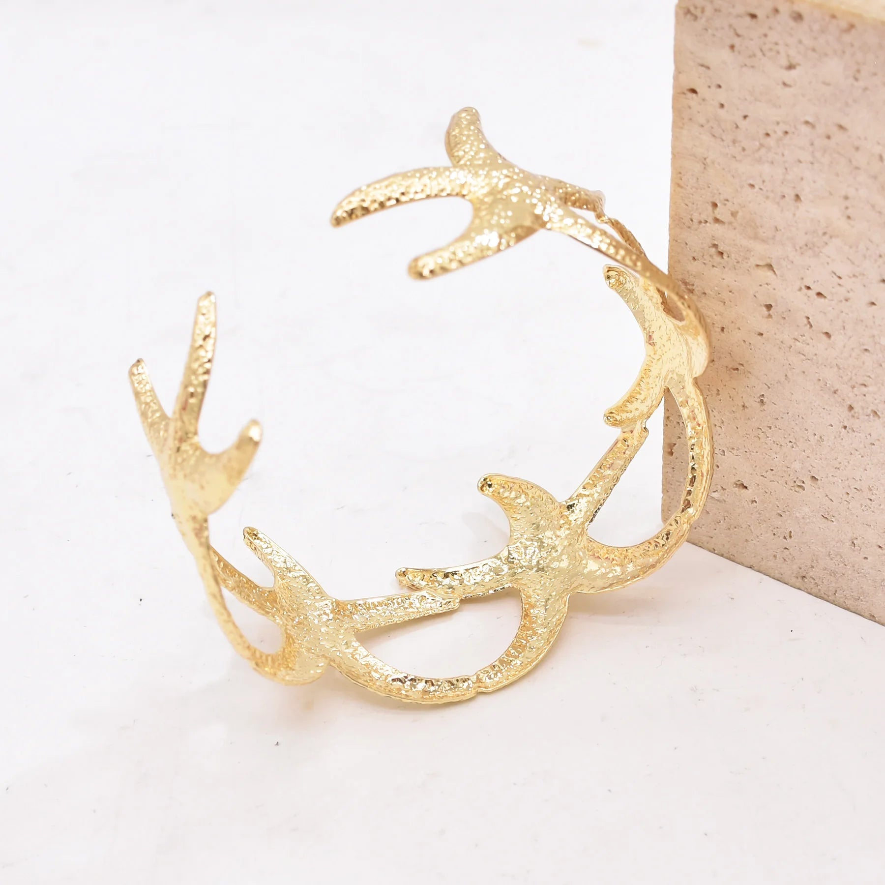 Golden Ocean Starfish Cuff Bracelet