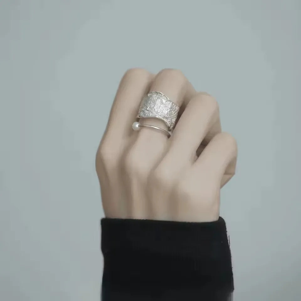 Punk Hollow Line Sterling Silver Ringtable  Jewelry