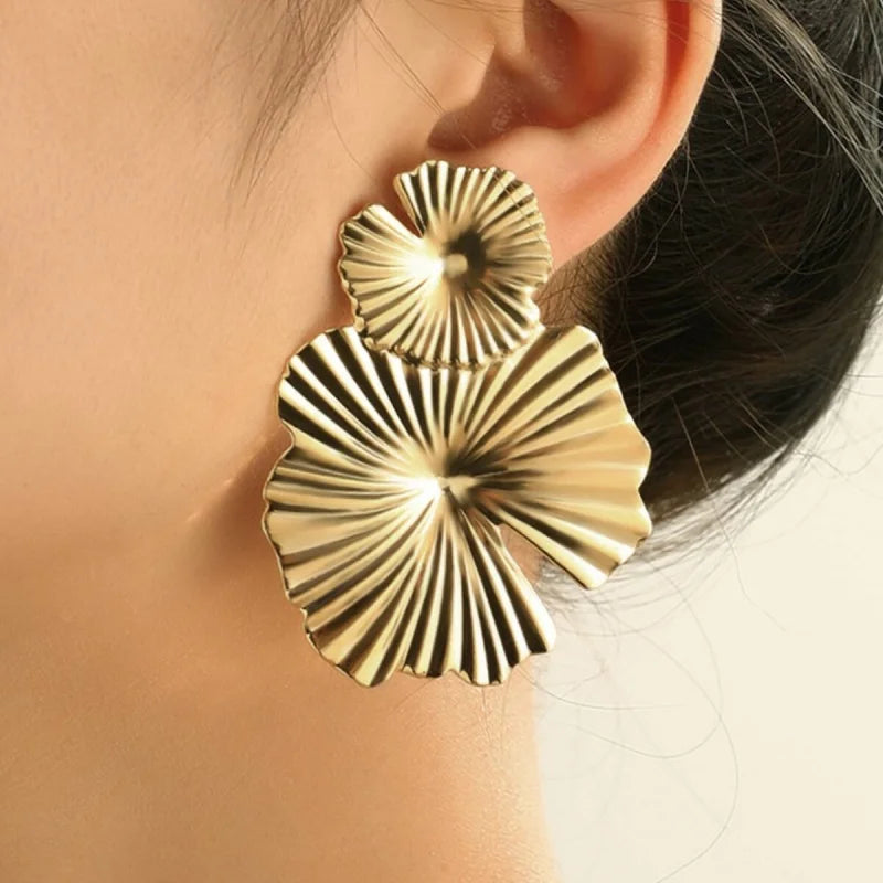 Elegant Gold Blossom Earrings