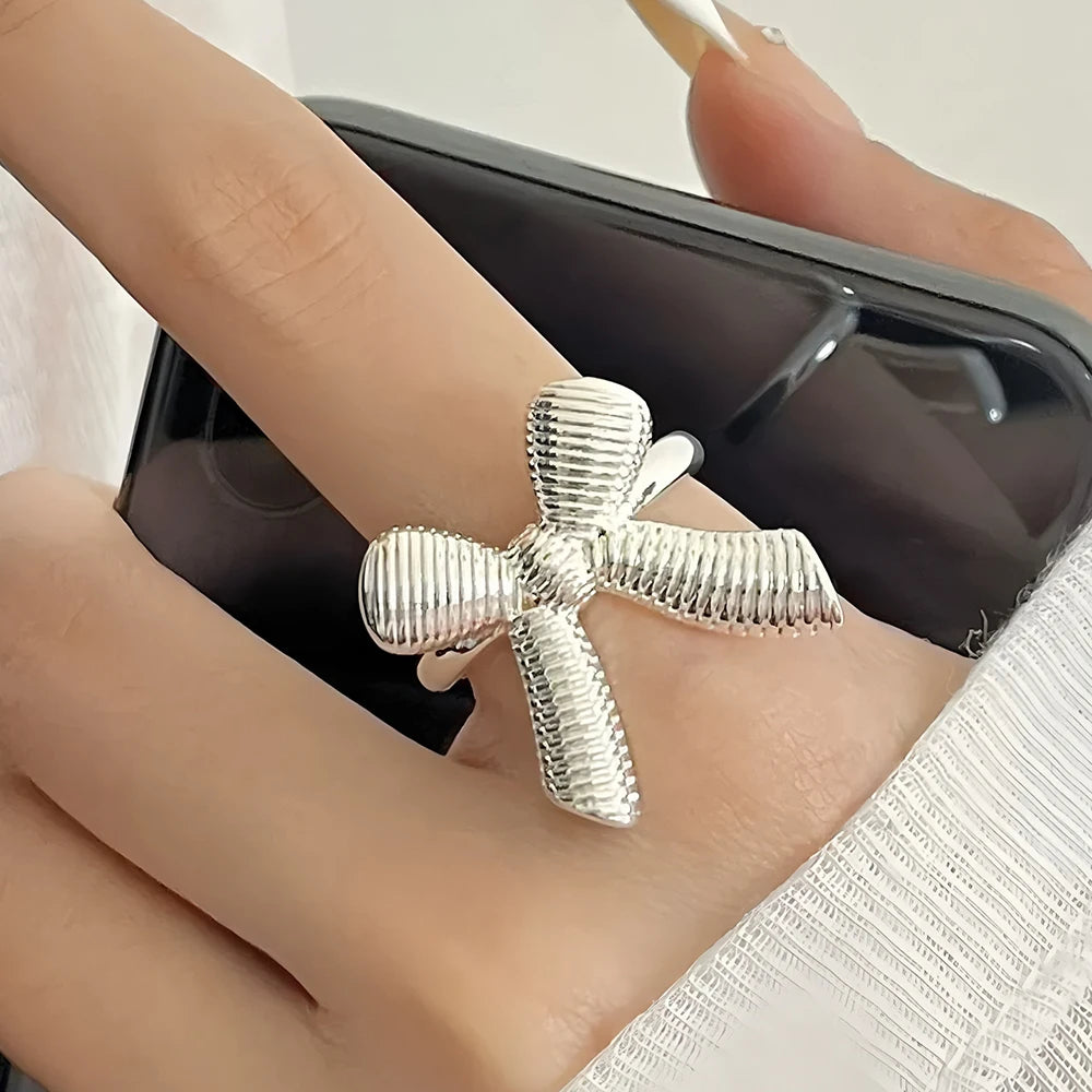Korean Style Silver Heart Stackable Ring