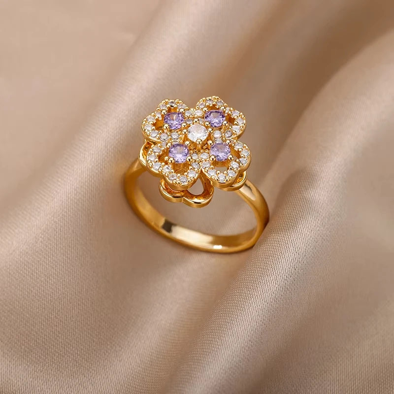 Luxury Zircon Evil Eye Adjustable Ring